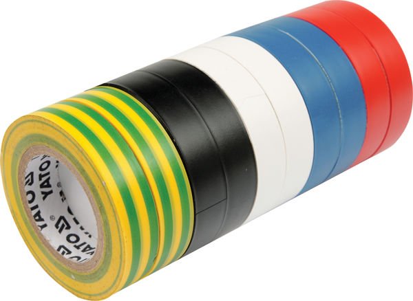 Zestaw taśm elektroinstalacyjnych 19mmx20mx0.13mm mix kolorów YT 8173 Yato_ (YT-8173)