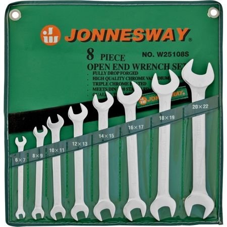 Jonnesway (R) klucz płaski dwustronny metryczny, zestaw 8szt. W25108S