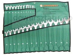 Jonnesway (R) W26126SA Zestaw 26 kluczy płasko - oczkowy