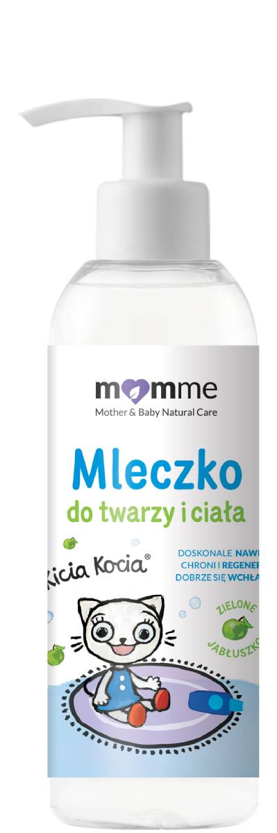 Momme Mleczko do twarzy i ciała Kicia Kocia zielone jabłuszko 150 ml