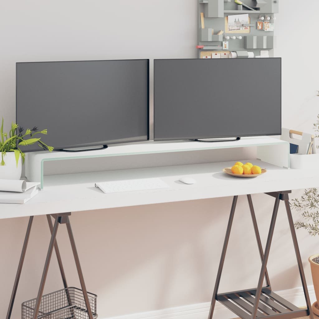 vidaXL Podstawka pod monitor telewizor szklana 120x30x13 cm 244149