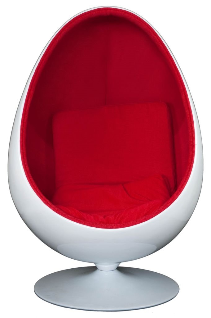 D2.Design Fotel Ovalia Chair biało czerwony 23573