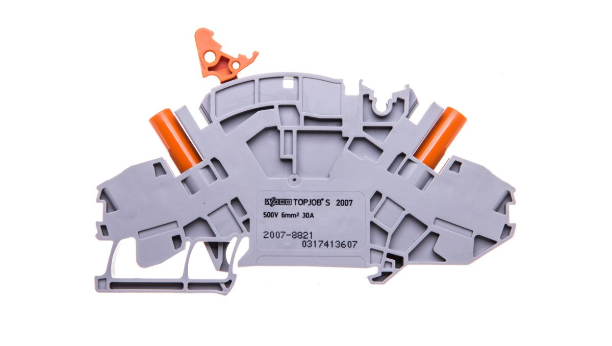 Wago Złączka szynowa rozłączalno-pomiarowa 2-przewodowa z izolowanymi gniazdami pomiarowymi do wtyku pomiarowego 4mm szara 2007-8821 2007-8821