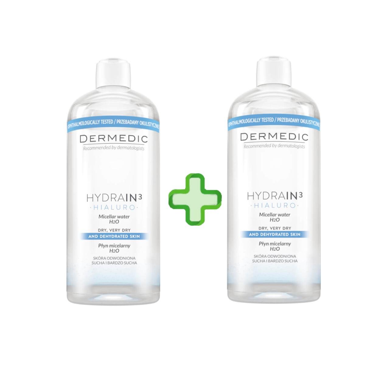 Dermedic Hydrain3 Hialuro, płyn micelarny, 2 x 500 ml |   !! 7080573