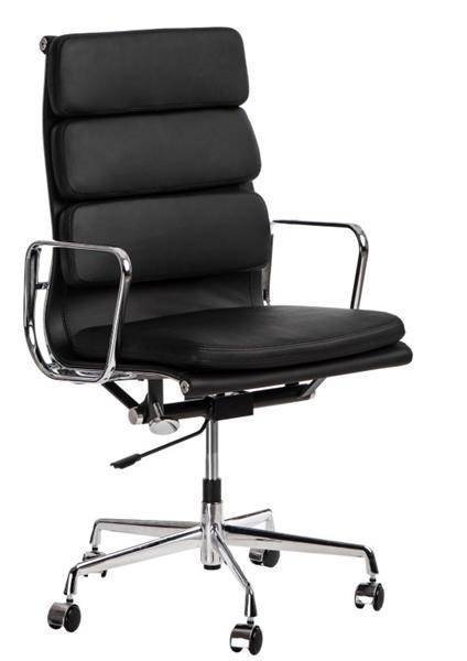 D2.Design CH Fotel biurowy inspirowany EA219 skóra 59x60 cm chrom/czarny 27745