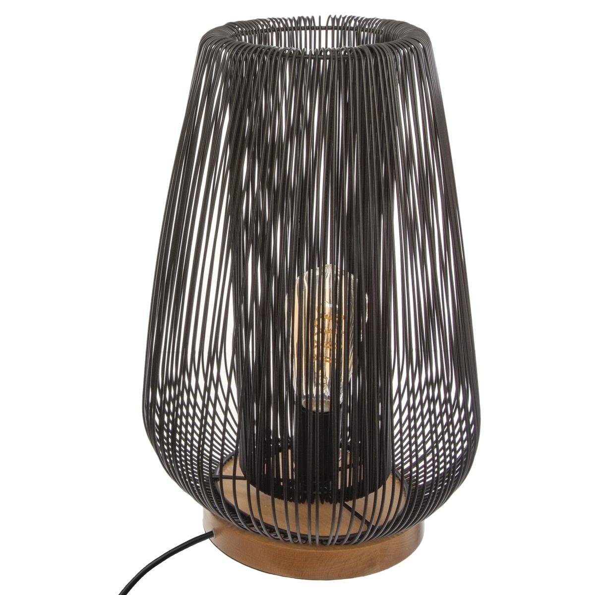 Czarna lampka nocna Noda druciana w stylu loft 40,5 cm