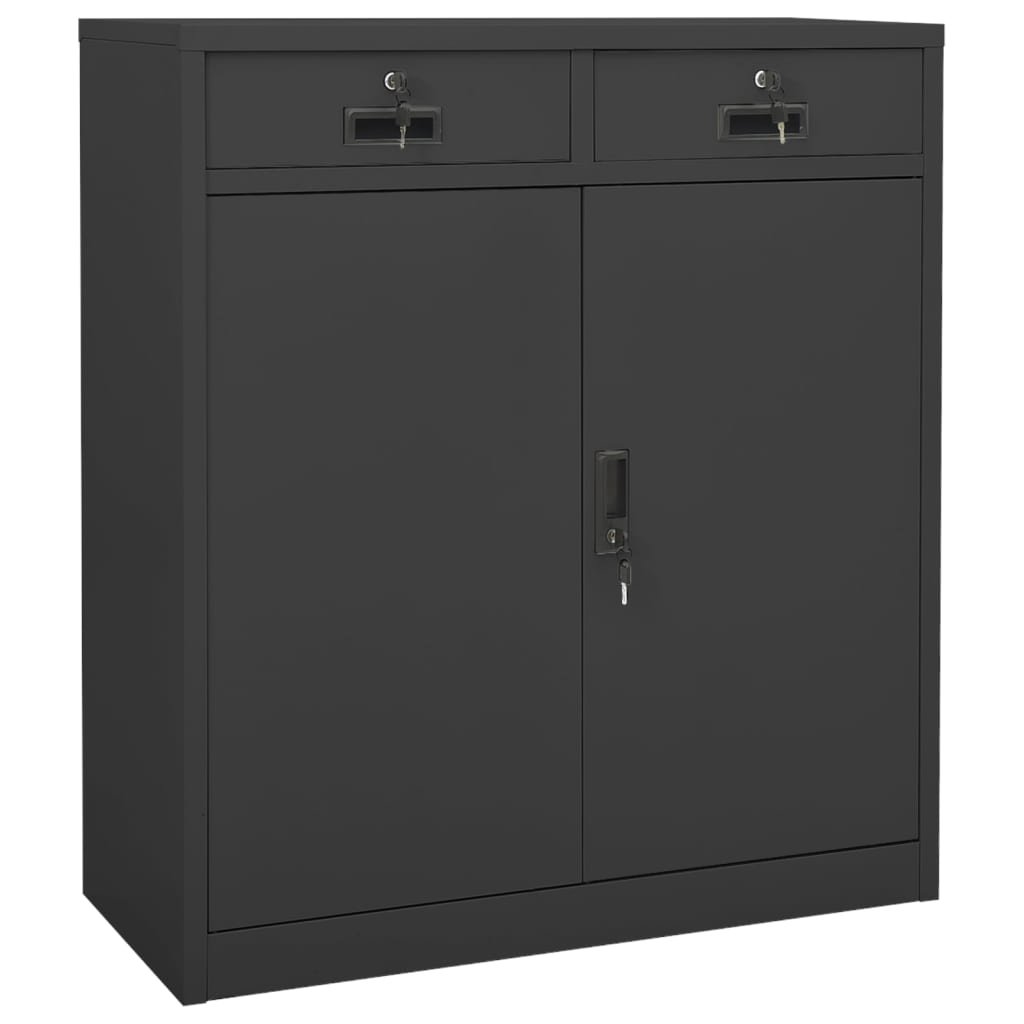 shumee Szafka biurowa antracytowa 90x40x102 cm stalowa