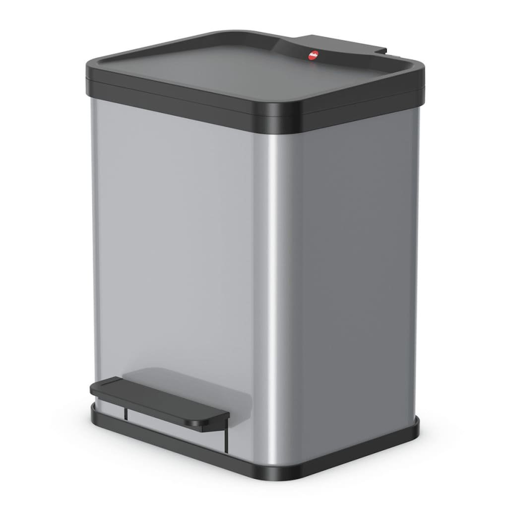 Hailo Kosz na śmieci z pedałem Oko Duo Plus, rozmiar M, 2x9 L, srebrny Werk (0622-220)