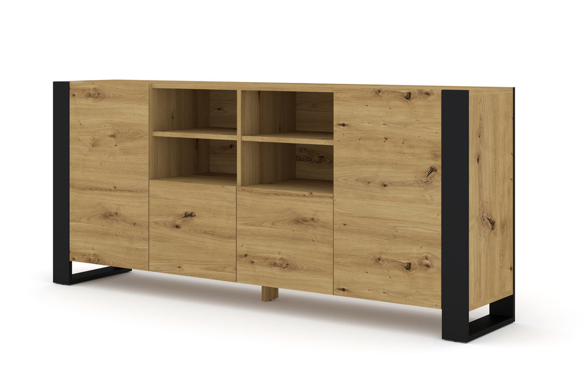 Komoda MONDI 188 cm dąb artisan/czarna stojąca