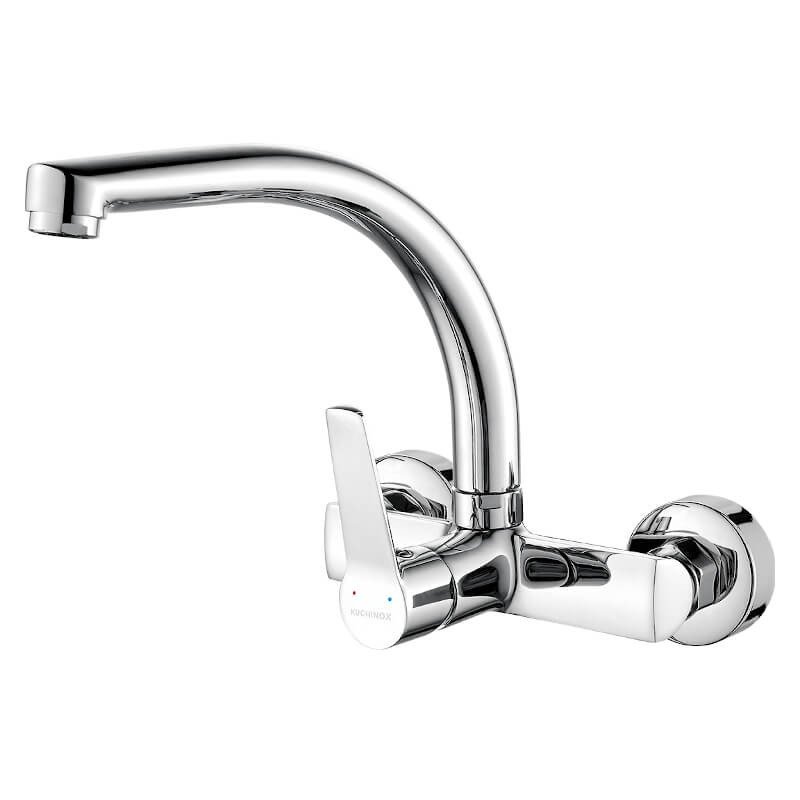 Kuchniox BATERIA ZLEWOZMYWAKOWA ŚCIENNA Z WYLEWKĄ ,CHROM BKW 087D