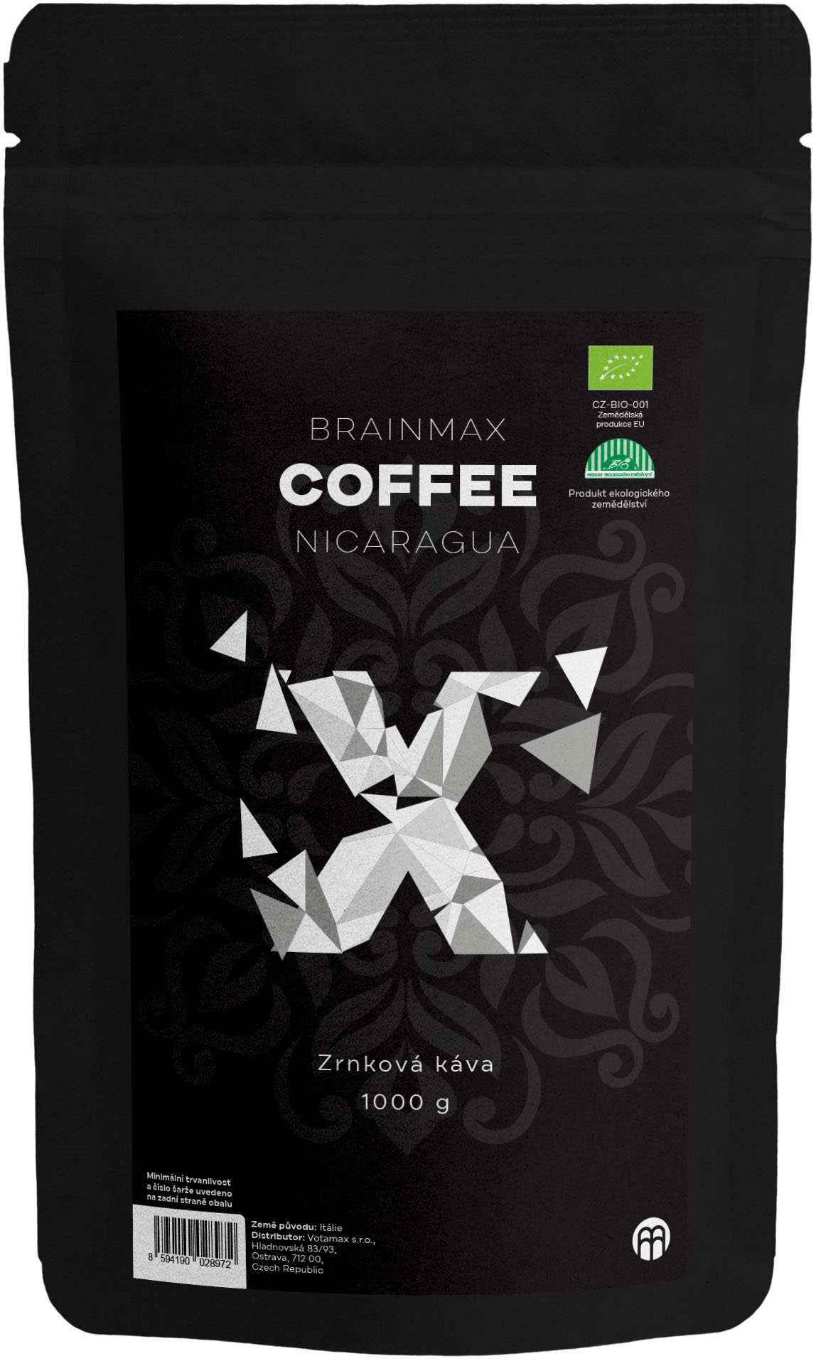 BrainMax Coffee Nikaragua, kawa ziarnista, BIO, 1000 g