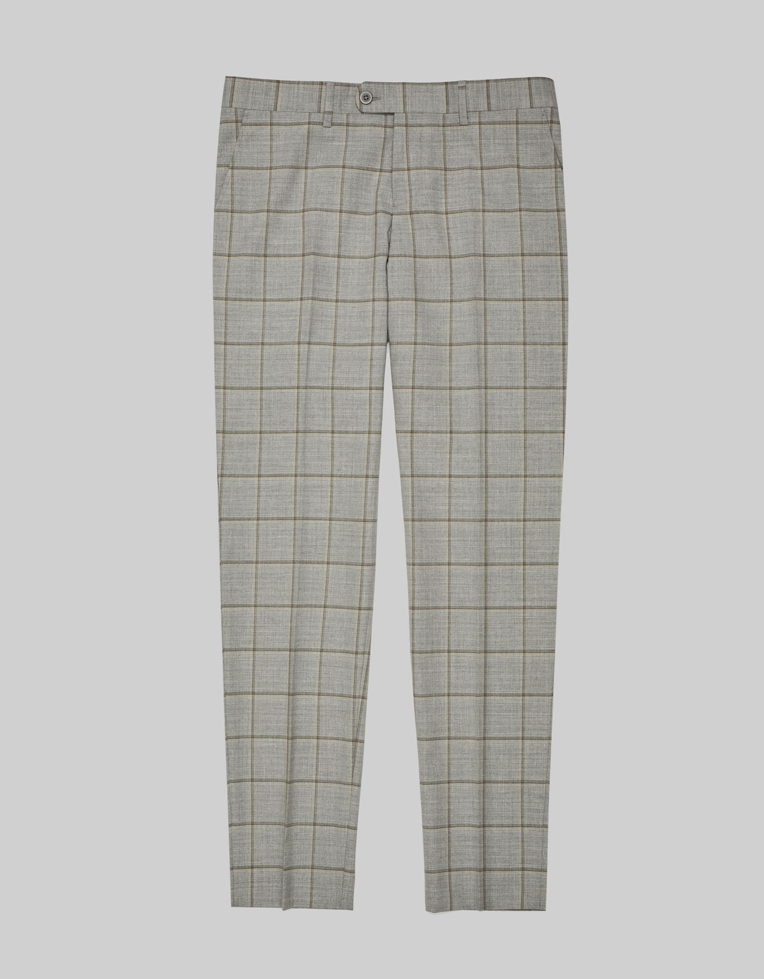spodnie do zestawu alia szare w kratę slim fit