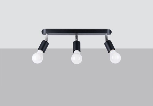 Sollux Fornes 3 SL.1122 plafon lampa sufitowa 3x60W E27 czarny