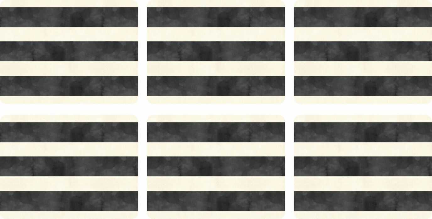 PODKŁADKI KORKOWE PIMPERNEL Mono Stripe - ŚREDNIE - Komplet 6 szt.