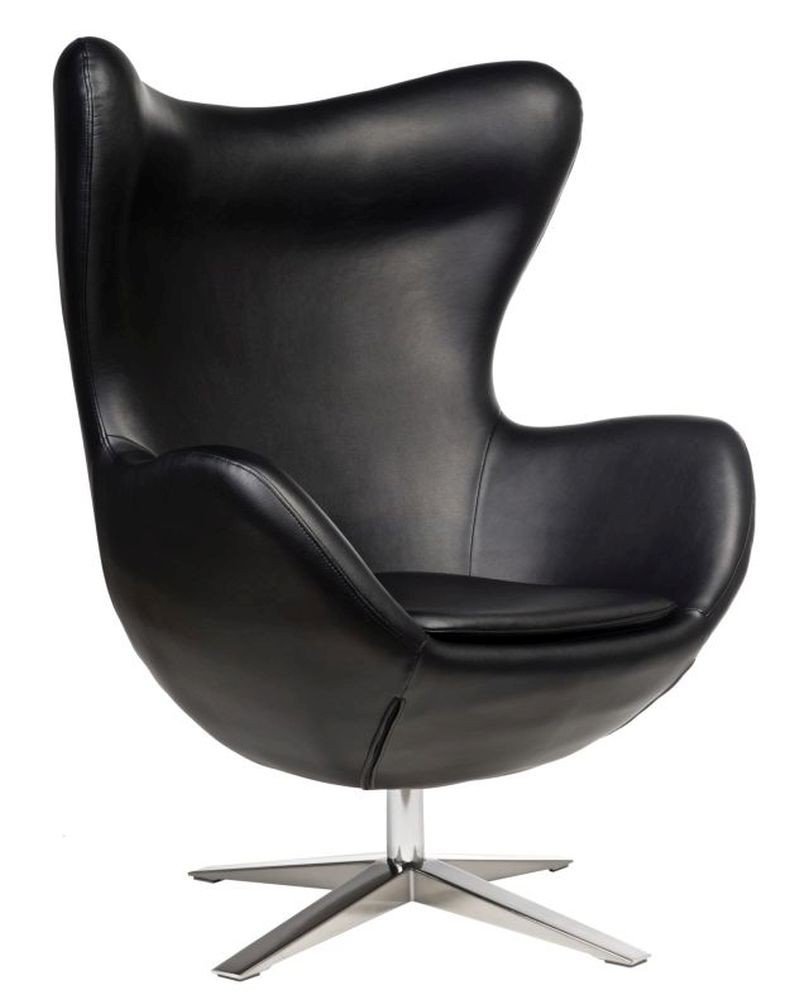 D2.Design Fotel Jajo szeroki skóra ekologiczna 527 czarny 42138