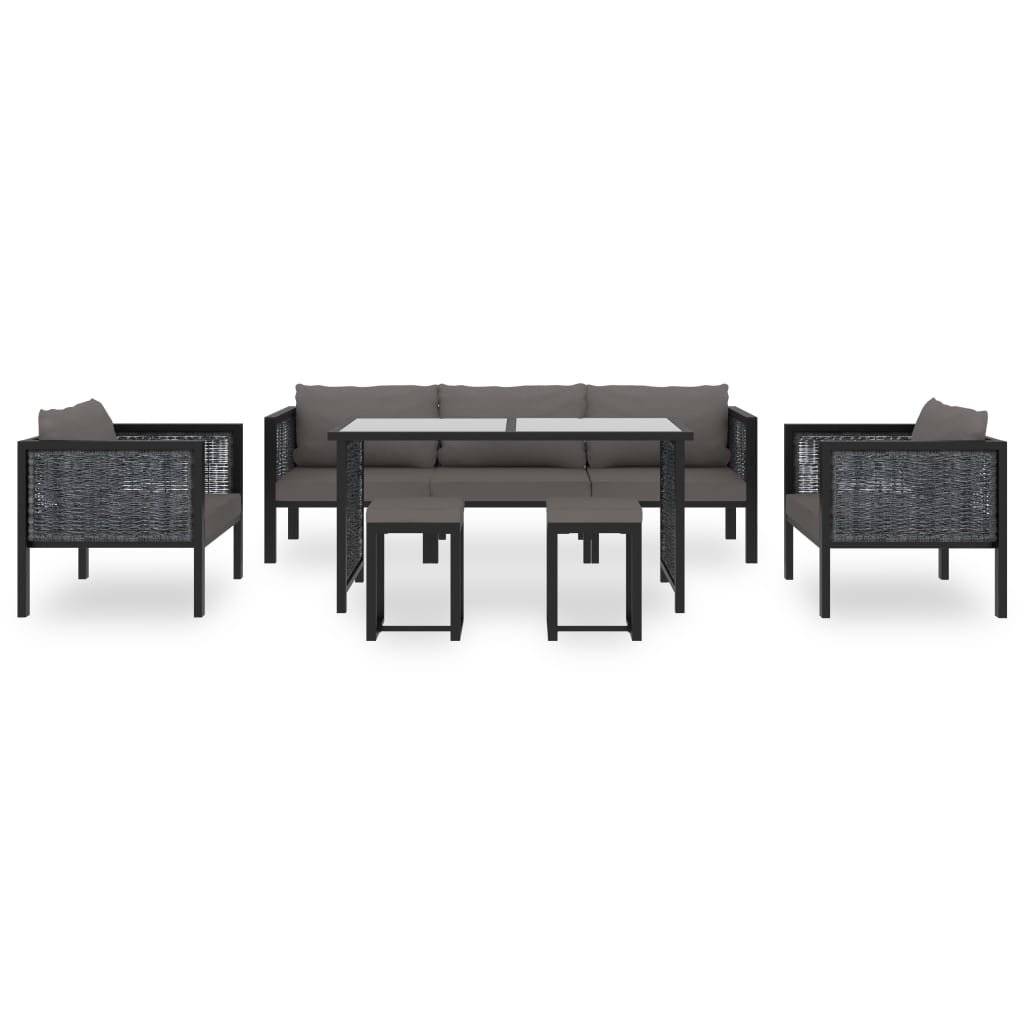 vidaXL 8-cz zestaw wypoczynkowy do ogrodu poduszki rattan PE 49406