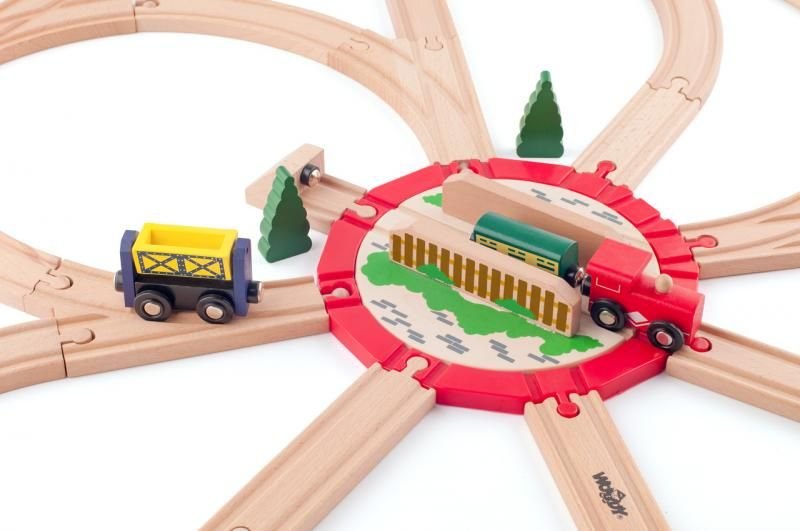 BigjigsRail Duża obrotnica premium do kolejki drewnianej WD91812
