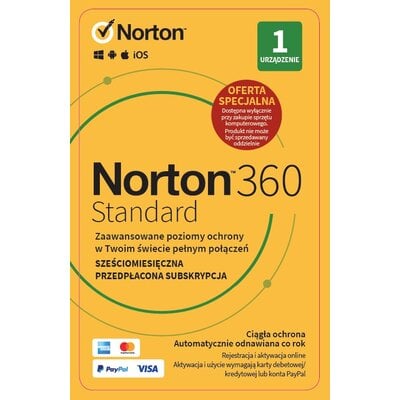 Antywirus NORTON 360 Standard 10GB 1 URZĄDZENIE 6 MIESIĘCY Kod aktywacyjny
