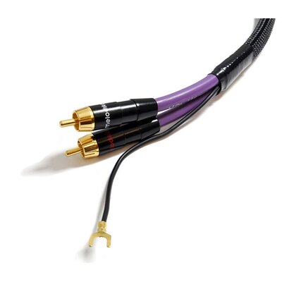 Melodika Kabel do gramofonu 2xRCA z żyłą uziemiającą - 1m, Purple Rain, (MDPH10)