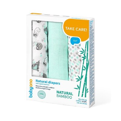 BabyOno Naturalne pieluszki z włókien bambusa organicznego MIĘTOWE 397/04