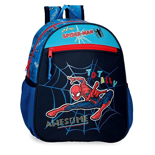 Marvel Spiderman Totally Awesome Plecak z wózkiem Niebieski 23x28x10 cms Poliester 6,44L, niebieski, Mochila Preescolar con Carro, Plecak przedszkolny z wózkiem