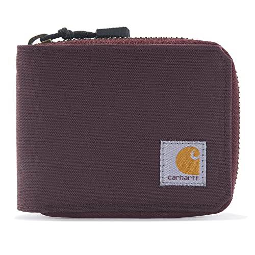 Carhartt Płócienny zamek błyskawiczny, trwałe portfele zapinane na zamek dla mężczyzn, kaczka nylonowa (czarna), jeden rozmiar
