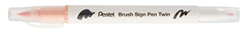 Pentel Znak pędzla długopis podwójna końcówka bladopomarańczowy - opakowanie 10 sztuk