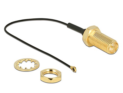 Delock HF Kabel RP-SMA MHF Bu/St 0.10m zum Einbau 12465