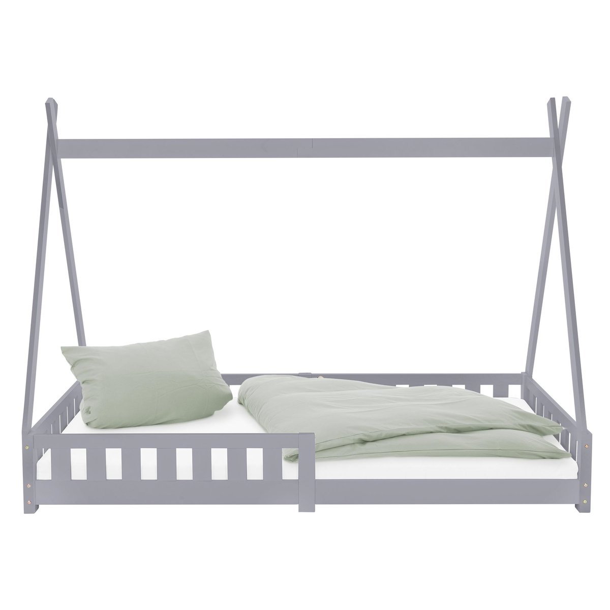 ML-220/Kinderbett Tipi+Rausfallschutz 200x90 Hgrau