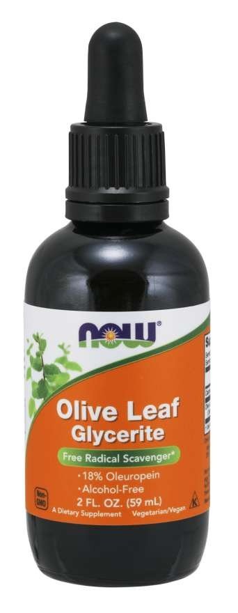 Now Foods Olive Leaf (Liść Oliwny) Glycerite 60ml NW327