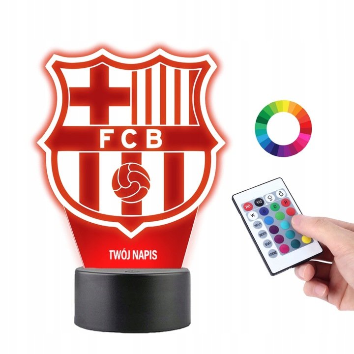 Lampka Nocna Fc Barcelona Fcb Led Piłka Plexido