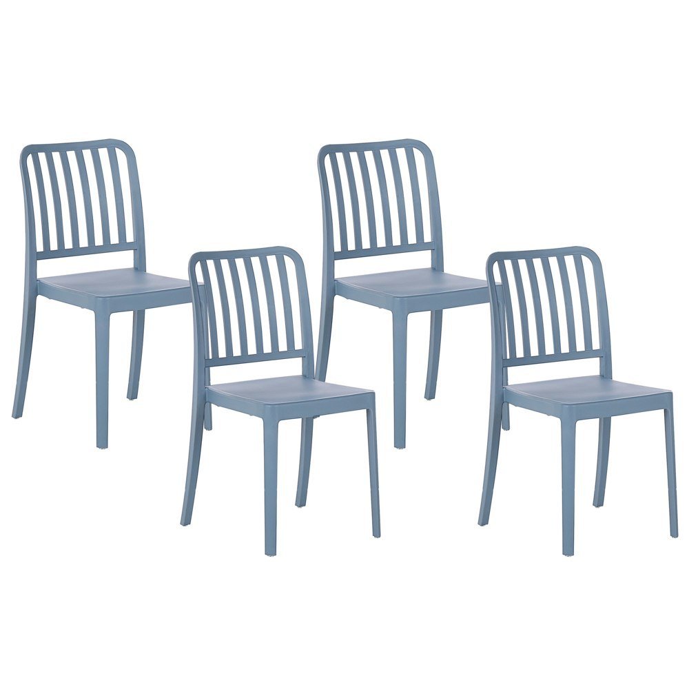 Lumarko Zestaw 4 Krzeseł Ogrodowych Niebieski Sersale
