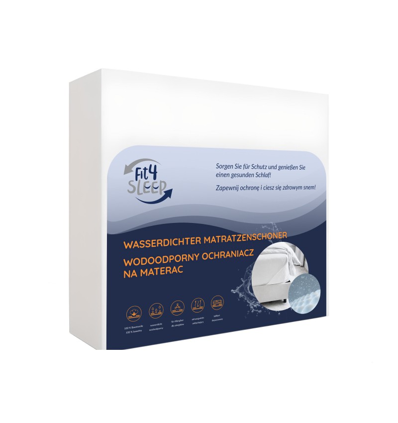 Ochraniacz na materac Fit.4.Sleep - bawełniany, wodoodporny, Rozmiar - 90x190