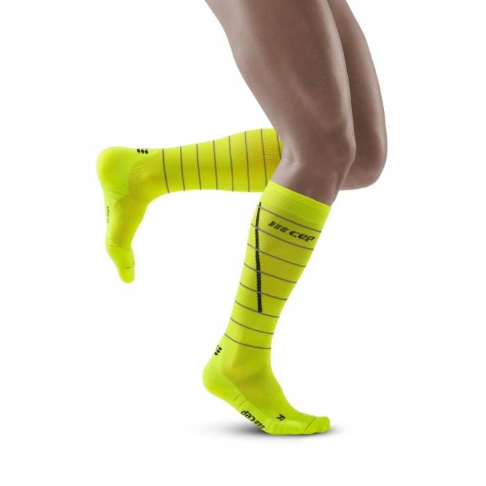 cep Reflective Socks Men, żółty III | EU 39-42 2022 Skarpetki kompresyjne