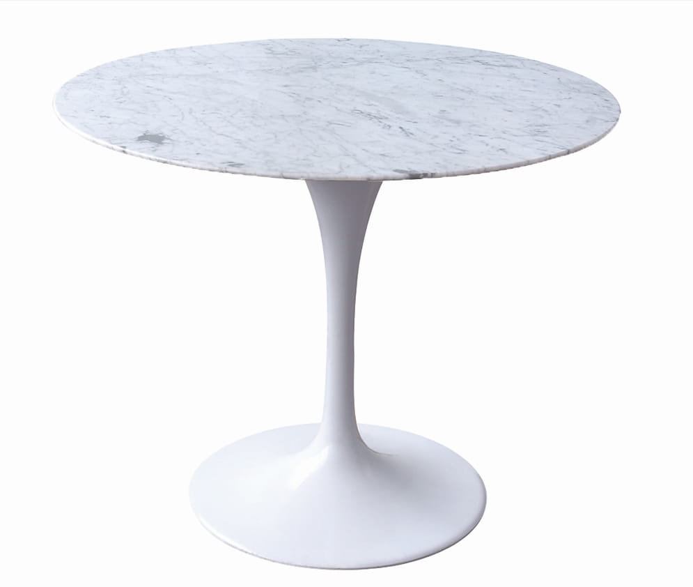 King Home Stół TULIP MARBLE 120 biały - blat okrągły marmurowy, metal GT-09M.FI120