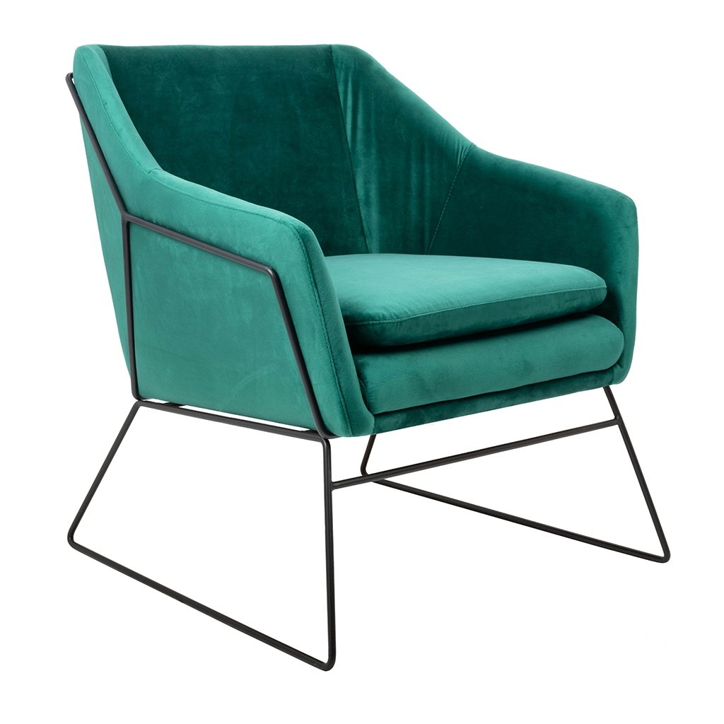 King Home Fotel EMMA VELVET ciemny zielony welur podstawa czarna MSE011000308.V35