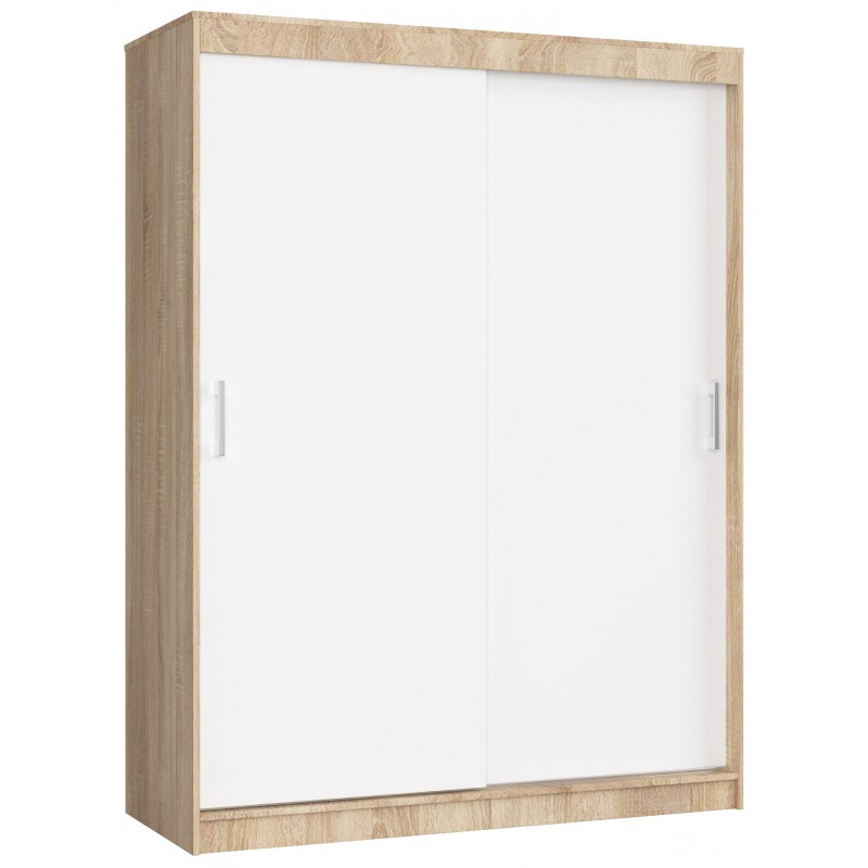 Akord Fabryka mebli SZAFA PRZESUWNA 150cm CLP MONO SONOMA/BIAŁA OP0LSZASONBIABL150CLP