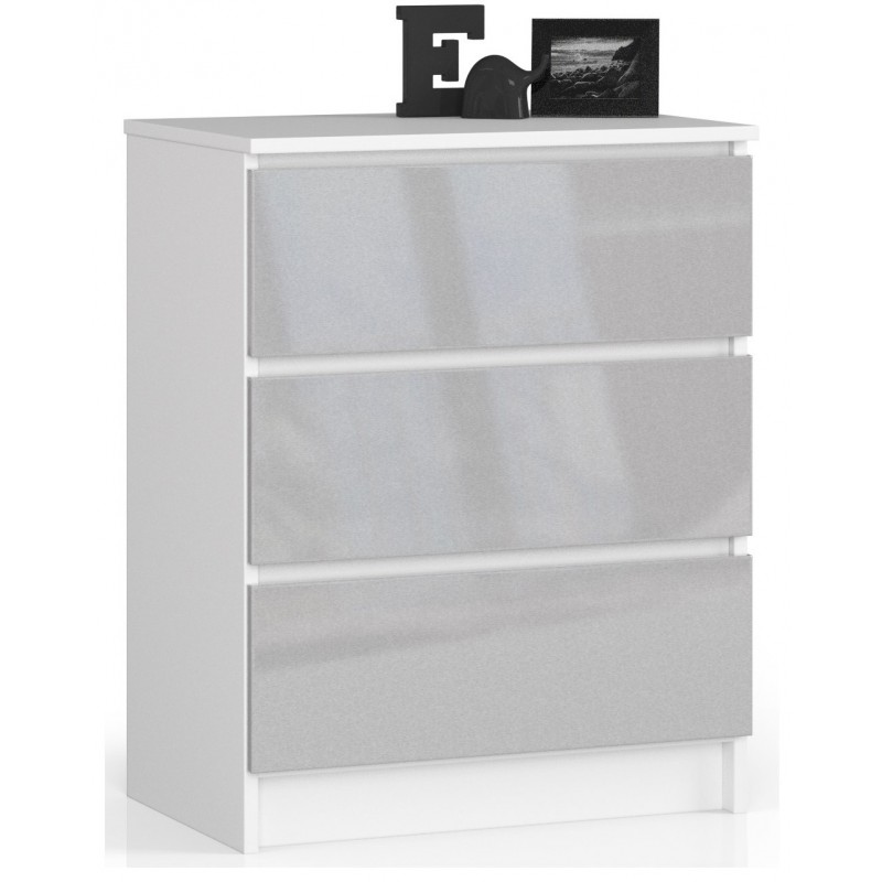 KOMODA K 60 cm 3 SZUFLADY AKRYL METALIK WYSOKI POŁYSK