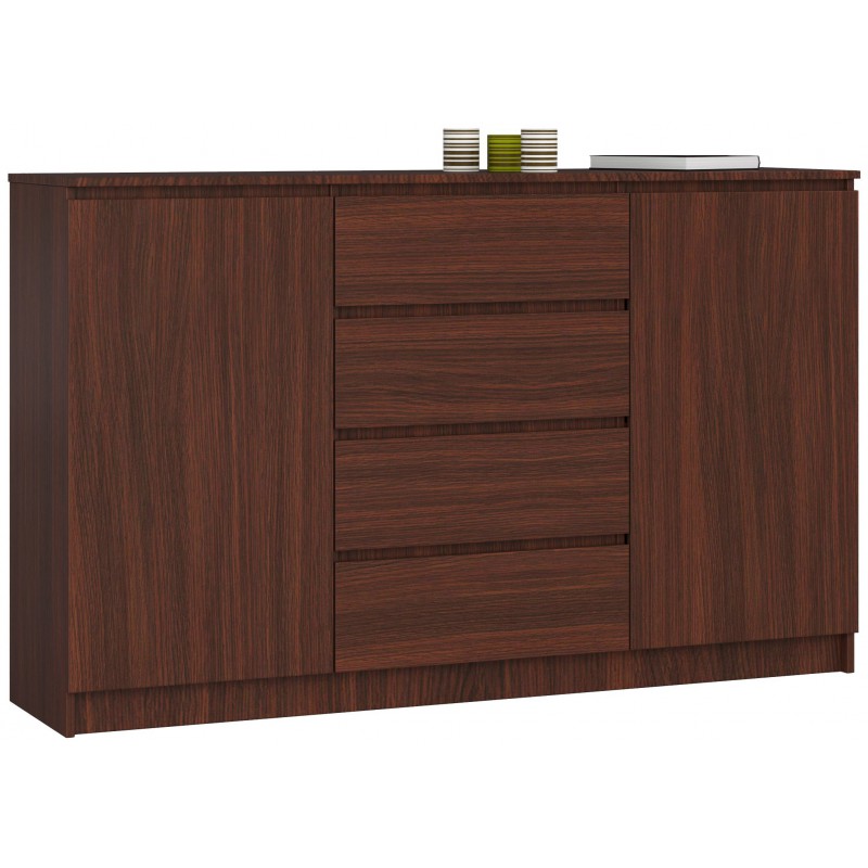 Akord FABRYKA MEBLI KOMODA K160 2 DRZWI 4 SZUFLADY WENGE OP0LK-1VEN003