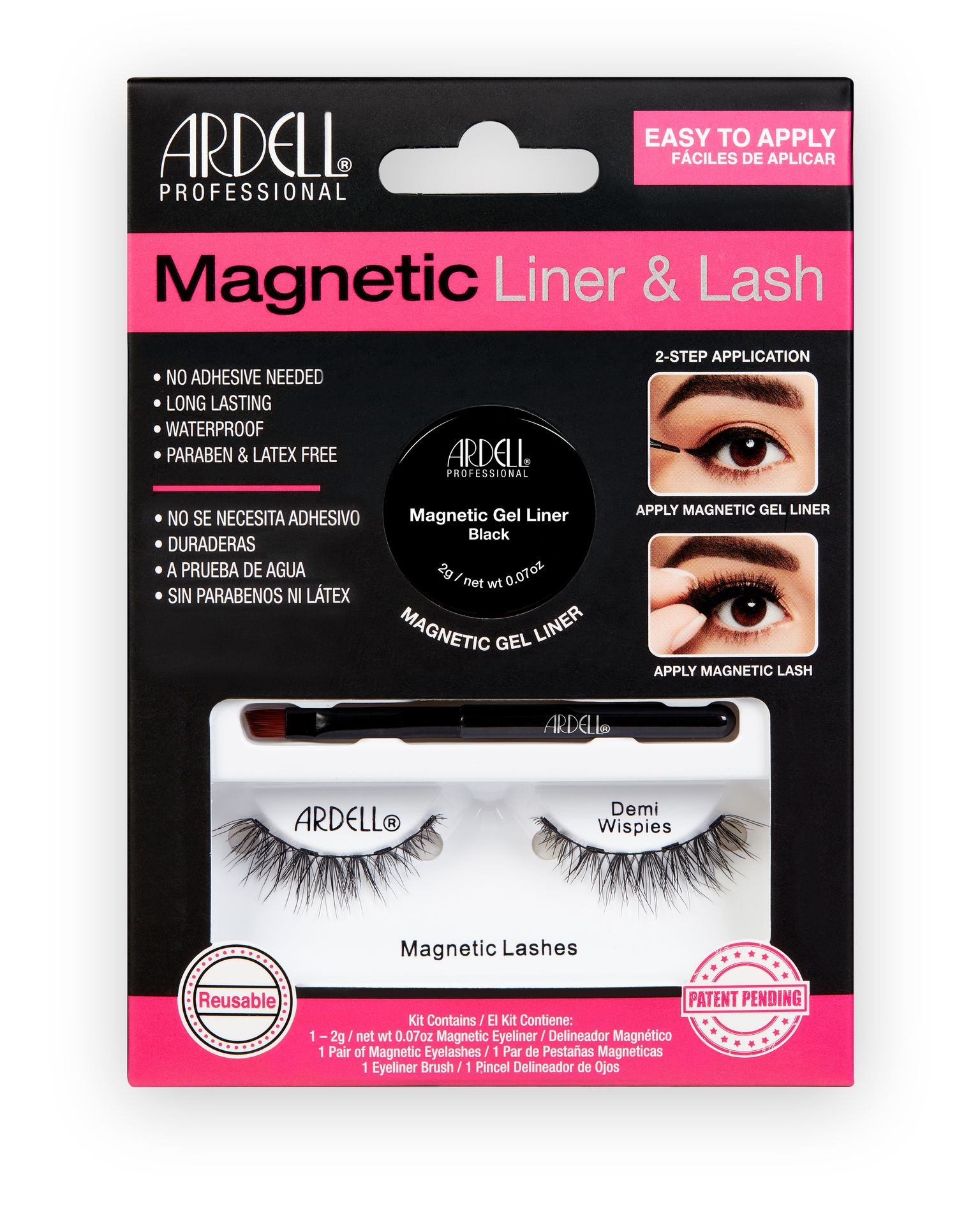 Ardell Magnetic Liner & Lash Magnetic Lash & Liner Kit Demi Wispies - Zestaw do rzęs magnetycznych Demi Wispies