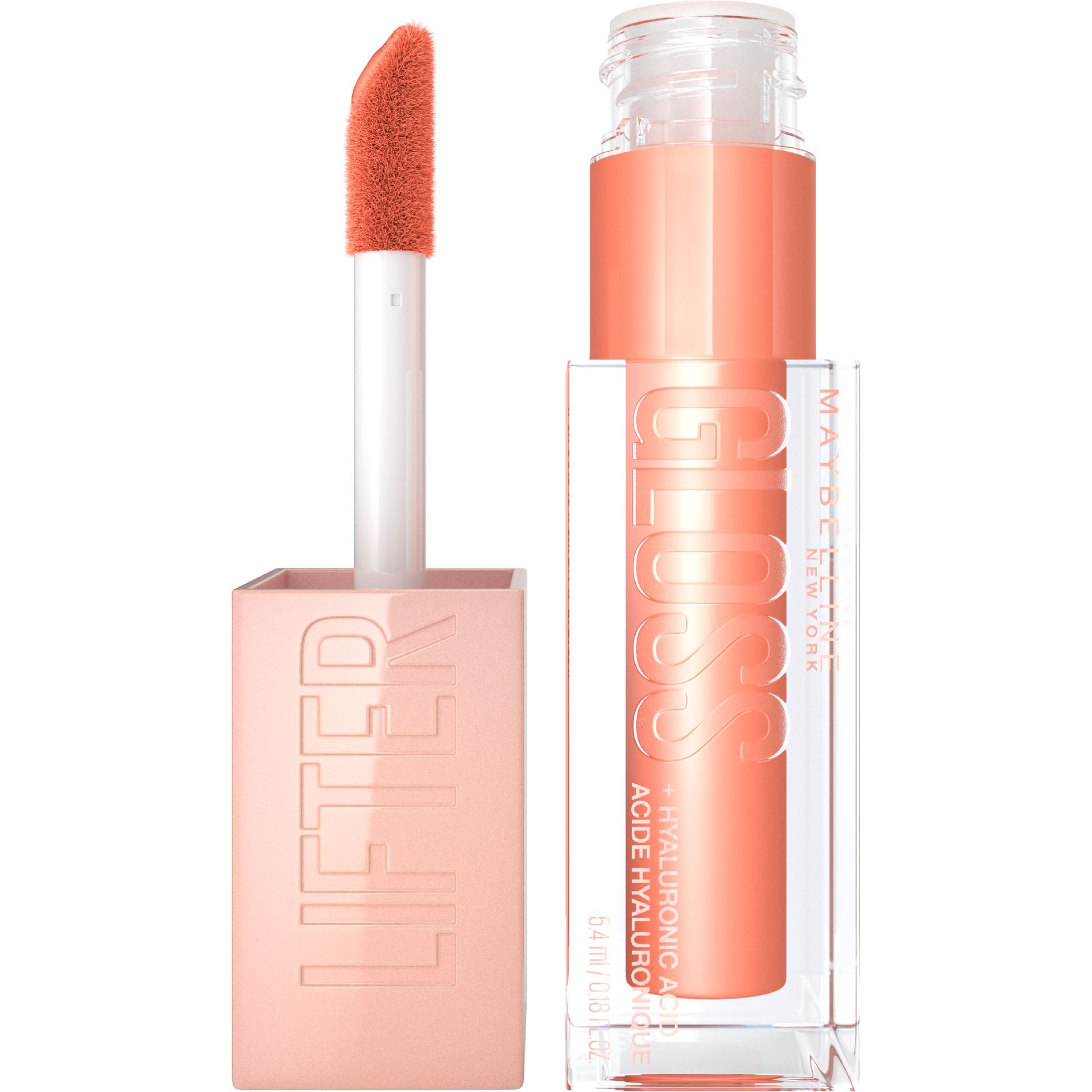 Maybelline LIFTER GLOSS + HYALURONIC ACID - Błyszczyk do ust z kwasem hialuronowym i witaminą E - 5,4 ml - 007 - AMBER MAYGYU03