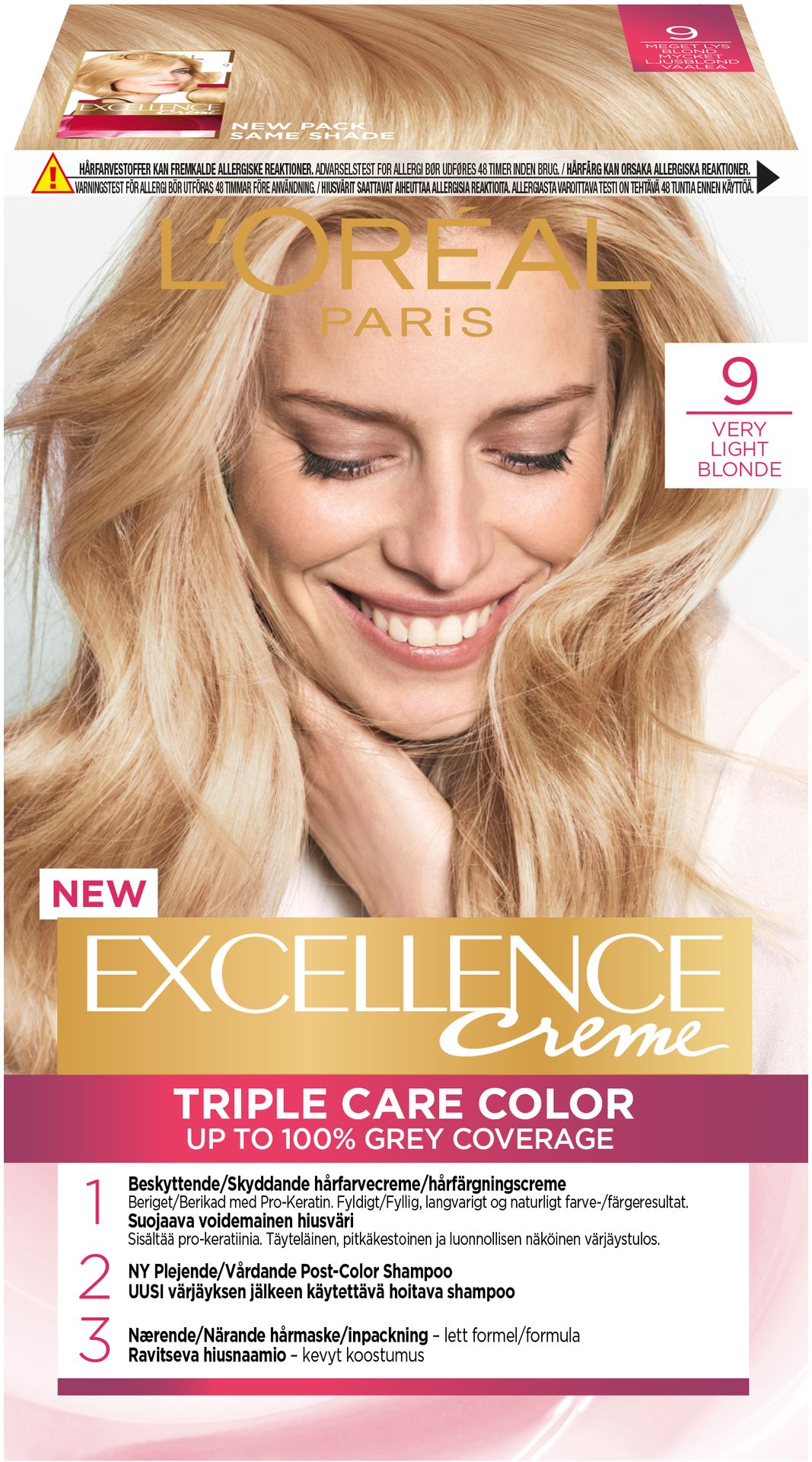 Loreal Paris Paris Excellence Creme Krem koloryzujący 9 bardzo jasny blond 0258890