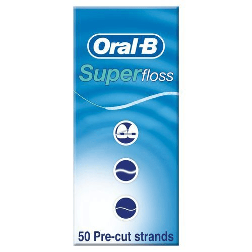 ORAL-B LABORATOIRES LTD. Oral-B Floss Super, nić dentystyczna do mostów, 50 szt