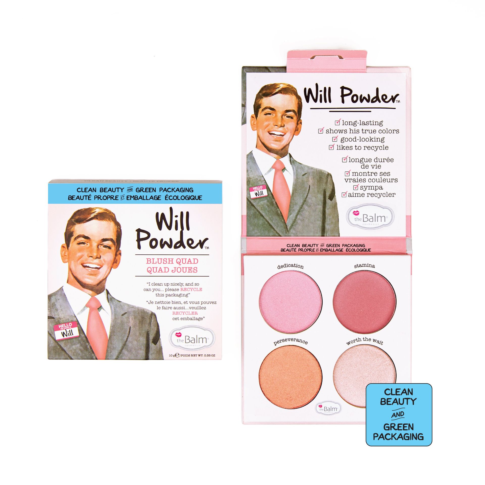 The Balm Will Powder Blush Quad paleta róży do policzków 10g