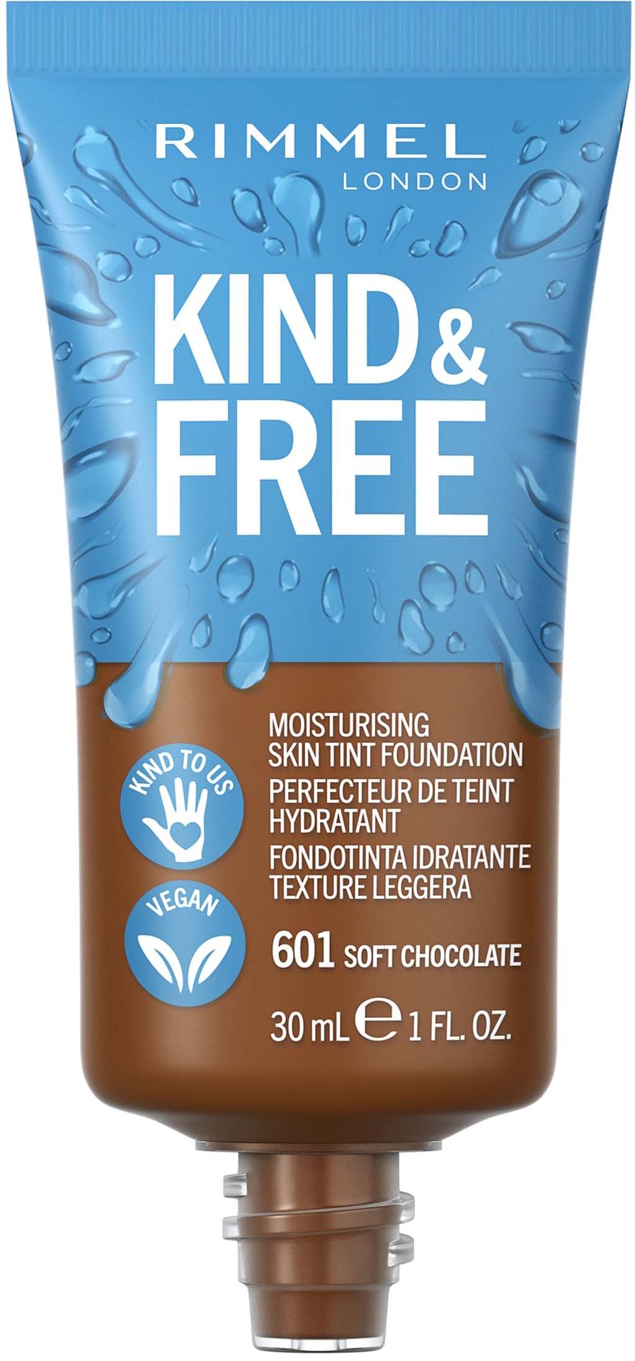 Rimmel Kind&Free skin tint - podkład do twarzy 601 Soft chocolate