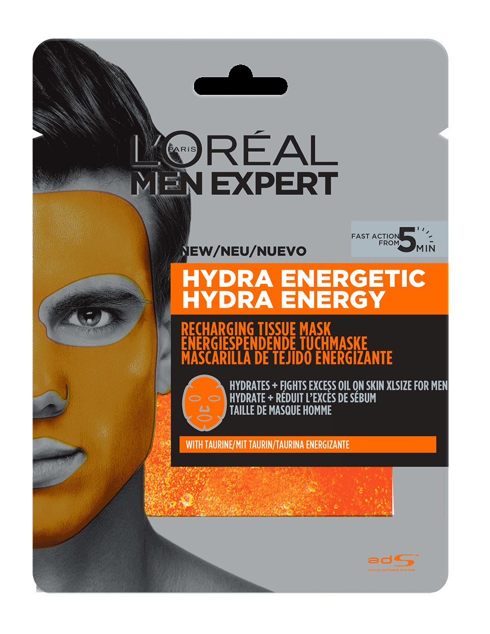 Loreal Paris Paris Men Expert Hydra Energetic maska nawilżająca w płacie dla mężczyzn 30 g