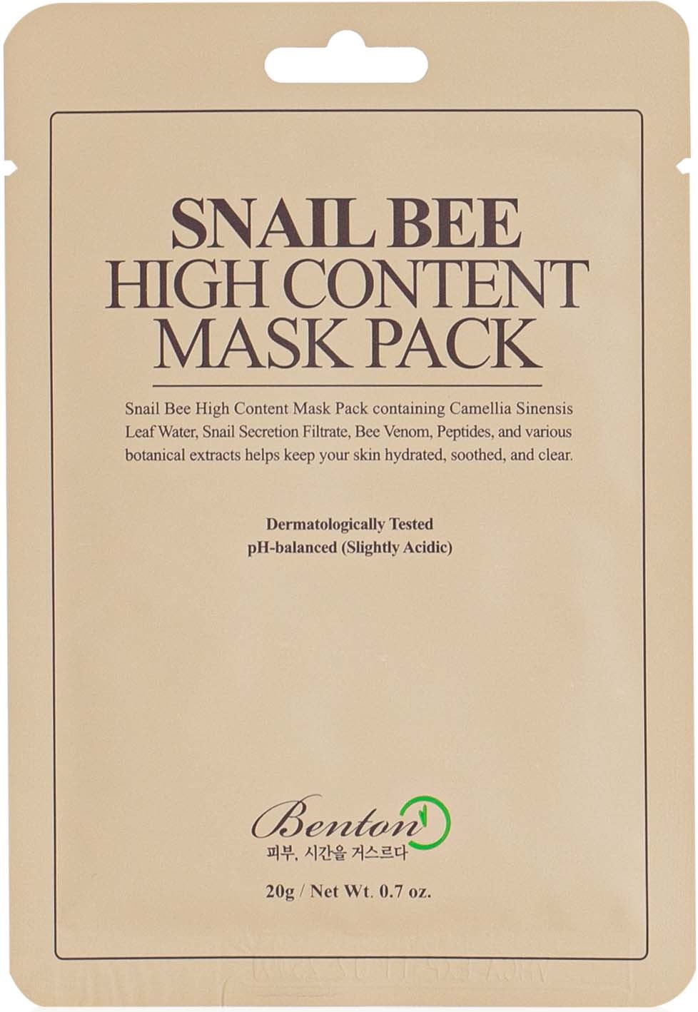 Benton Snail Bee High Content Mask Pack Maska w płacie 20 g