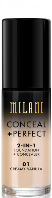 MILANI MILANI - CONCEAL + PERFECT - 2-IN-1 FOUNDATION+CONCEALER - Podkład kryjący do twarzy - 01 CREAMY VANILLA MILPDTW-DOTW