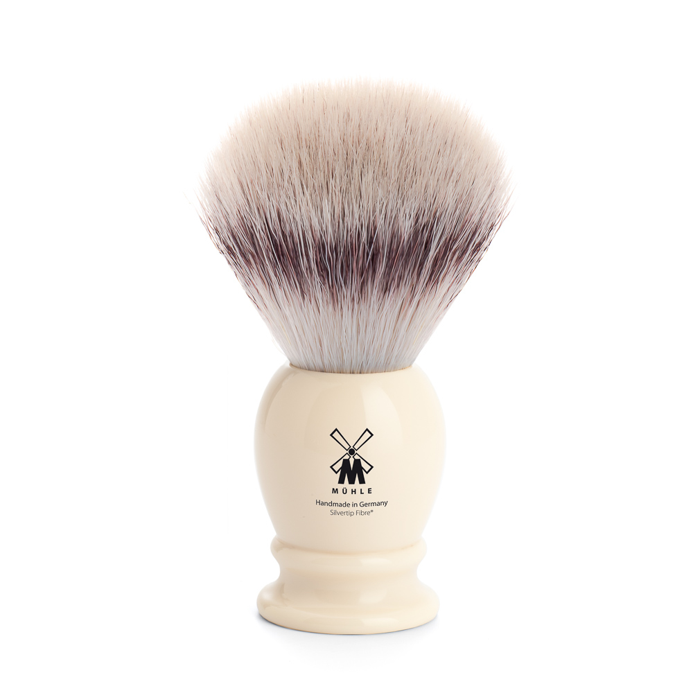 M MÜHLE MÜHLE  pędzel do golenia  seria Classic  Silver Tip Fibre L  żywica szlachetna kość słoniowa 33K257