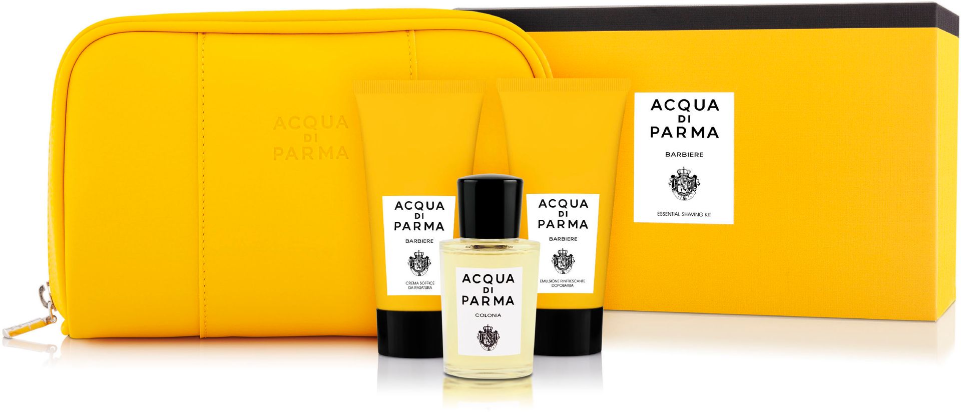 Acqua Di Parma Collezione Barbiere zestaw Edc 20 ml + Krem do golenia 40 ml + Emulsja po goleniu 40 ml + Kosmetyczka dla mężczyzn